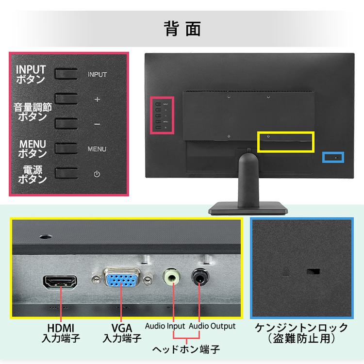 モニター ゲーミングモニター モバイルモニター PCモニター ディスプレイ パソコンモニター 液晶モニター 液晶ディスプレイ アイリスオーヤマ ILD-C23FHDS-B｜petkan｜14