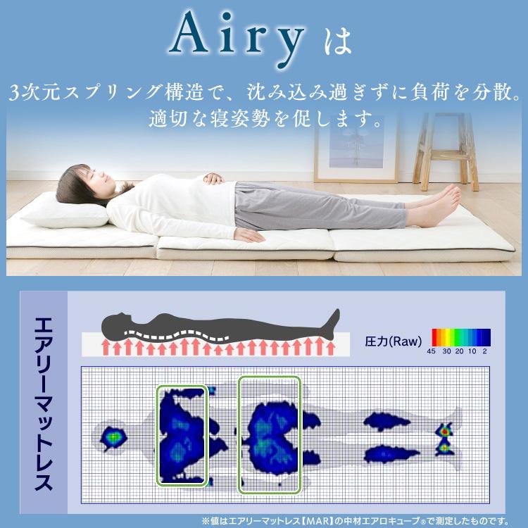 マットレス シングル 腰痛 高反発マットレス 硬め 4.5cm 洗える 三つ折り 折りたたみ 敷き布団 アイリスオーヤマ 通気性 丸洗い エアリーマットレス MAR45-S