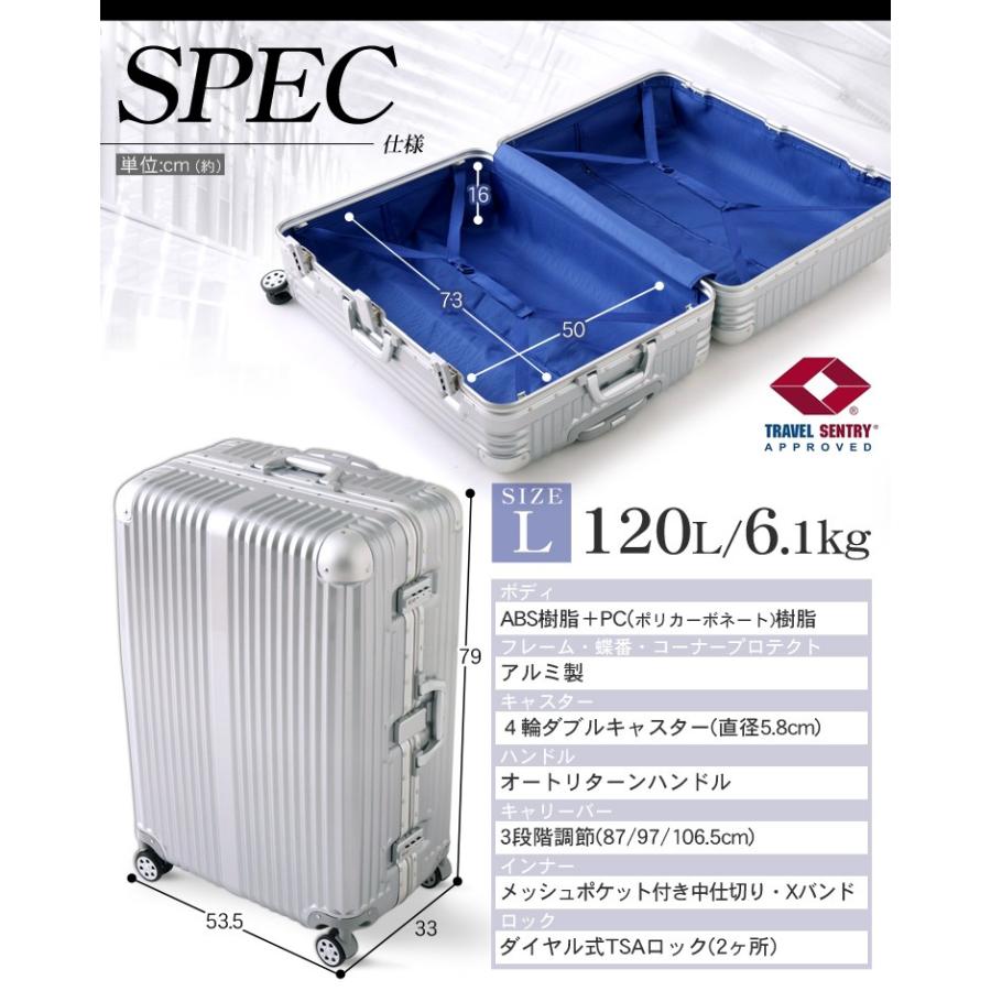 50 割引 希少 Lサイズ スーツケース キャリーケース キャリーバッグ フレーム Tsaロック 旅行用バッグ キャリーバッグ バッグ Zaccherahotels Com