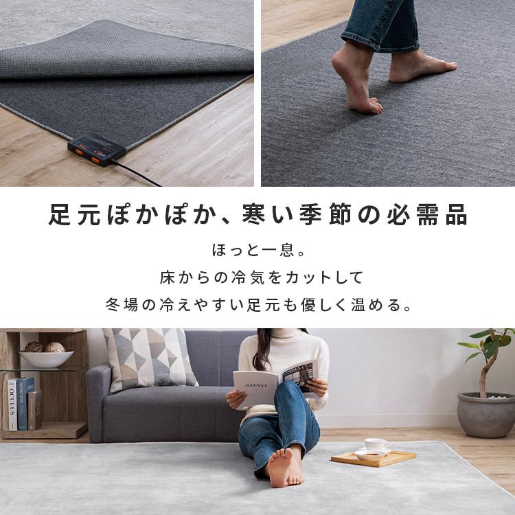 ホットカーペット 3畳 本体 TEKNOS  195×235cm おしゃれ 節電 ダニ退治 折り畳み 温度調節 電気カーペット 電気マット 3畳用 テクノス HC-IR300｜petkan｜02