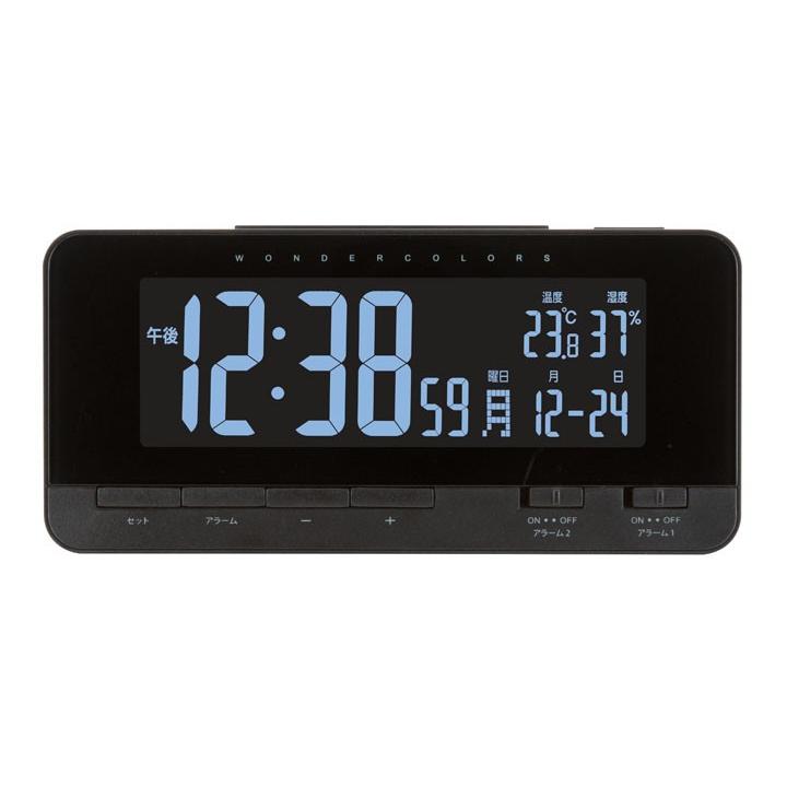 電波時計 デジタル電波時計 時計 置き時計 レインボーディスプレイ電波クロック ブラック Fs 01 アデッソ D Megastore Paypayモール店 通販 Paypayモール