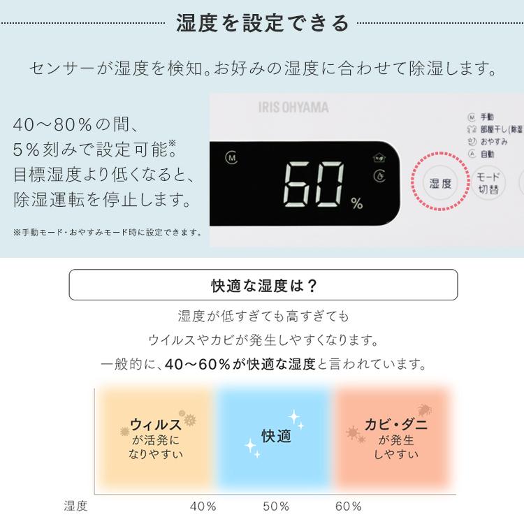 除湿機 衣類乾燥 コンプレッサー式 電気代 カビ対策 カビ防止 除湿器 アイリスオーヤマ 湿気対策 梅雨 除湿 部屋干し 空気清浄機能付除湿器 ホワイト PD-A140-W｜petkan｜10