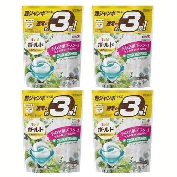 ボールド ジェルボール3D グリーンガーデン&ミュゲの香り超ジャンボ 2袋…∶ P&G ［4個セット］ボールドジェルボール3Dグリーンガーデン＆ミュゲの