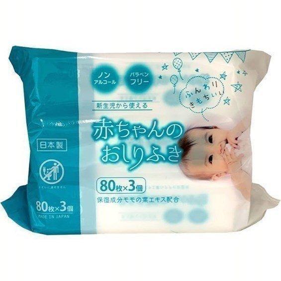 おしりふき 安い 厚手 ノンアルコール パラベンフリー 新生児から使える水成分 赤ちゃんのおしりふき 小 80枚 3個 昭和紙工 Megastore Paypayモール店 通販 Paypayモール