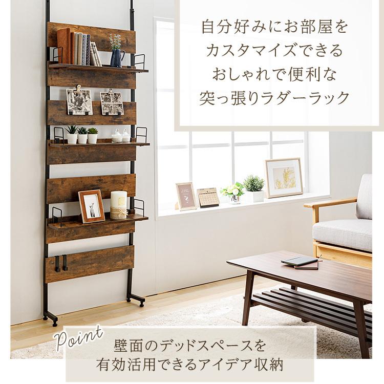 ラック 壁掛け オシャレ インテリア 収納 突っ張りラダーラック ブラウン Ldlk 2600 D Megastore Paypayモール店 通販 Paypayモール