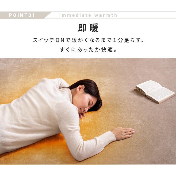 TEKNOS（テクノス） ホットカーペット 2畳 本体 ラグ セット 176×176