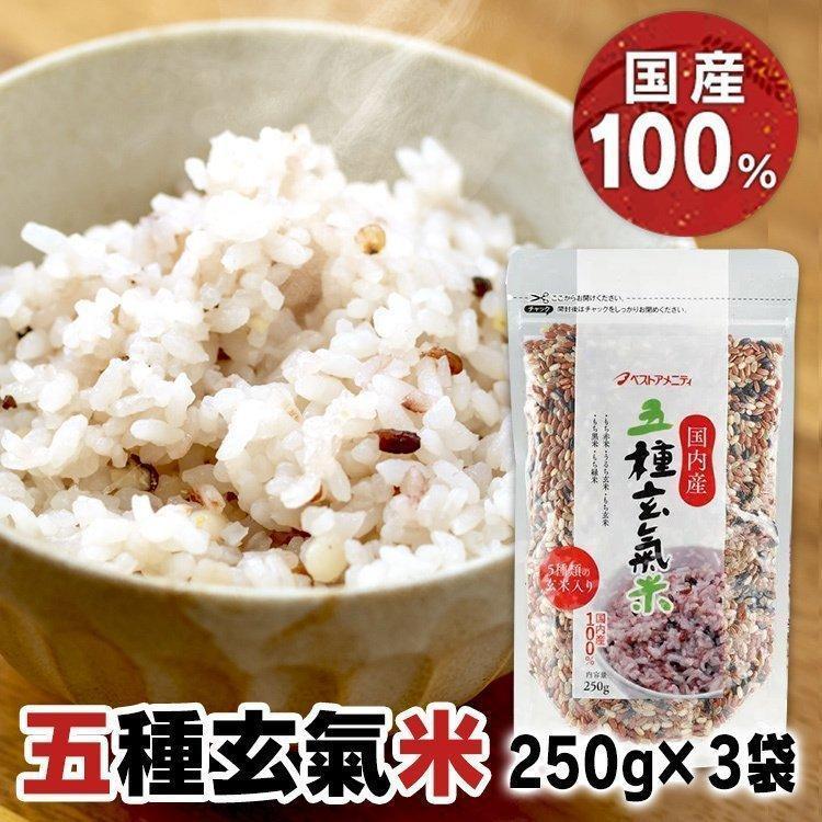 3袋 五種玄氣米 250g（複数原料米） ベストアメニティ (D)(B) [メール