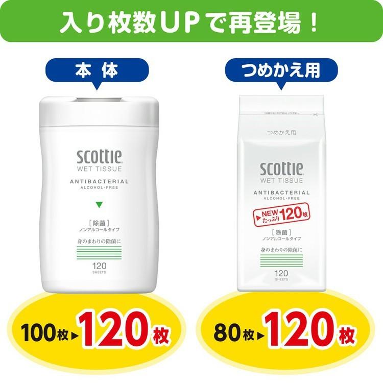 (20個セット)スコッティ ウェットティッシュ 除菌 ノンアルコールタイプ つめかえ用 120枚 (D) 新生活｜petkan｜04