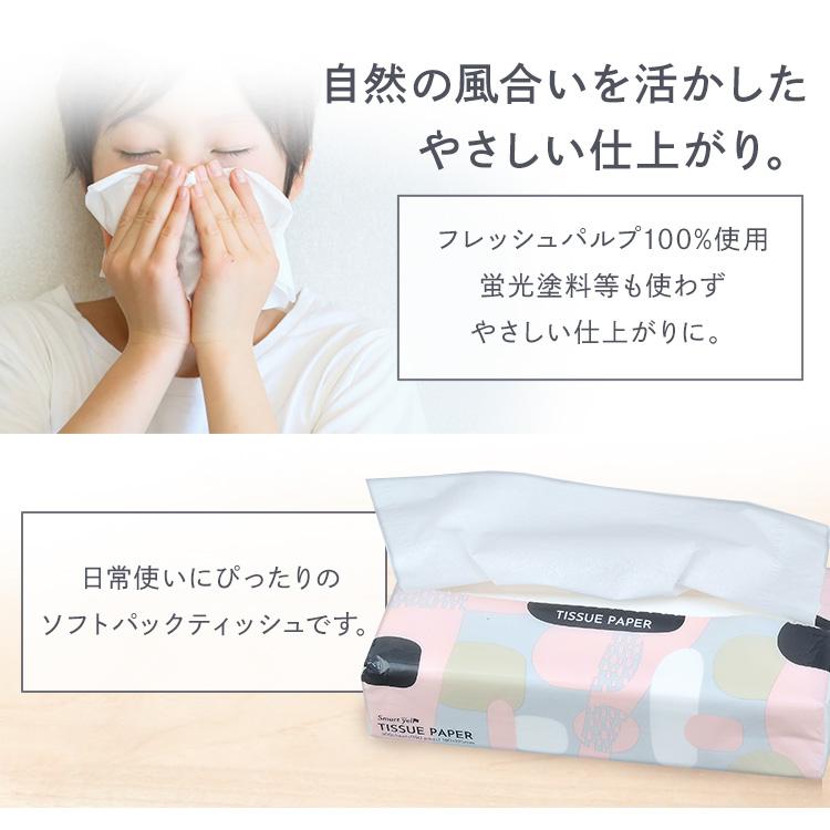 ティッシュ ティッシュペーパー 150組 5パック 2個セット ソフトパックティッシュ 家庭 ソフトパック スマートエール 伊藤忠紙パルプ まとめ買い 【SYCP】 | Smart yell | 05