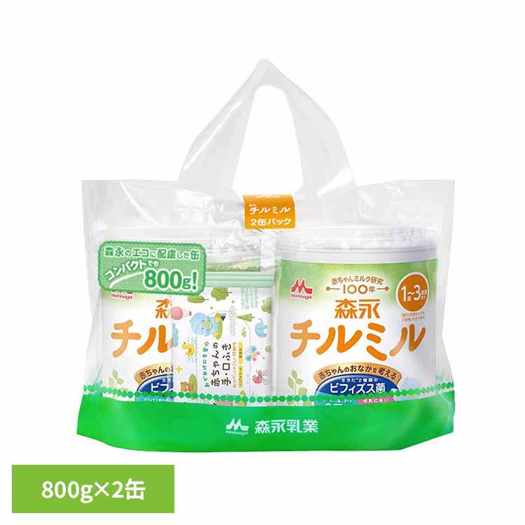 森永乳業 粉ミルク チルミル ミルク 大缶800g×2缶パック フォロー
