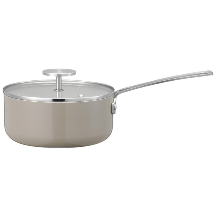 あんずアムウェイ　大ソースパン　片手鍋　IH対応　未使用 Amway◇鍋/サイズ:22cm/シルバー/片手鍋/queen/ソースパン/USA製