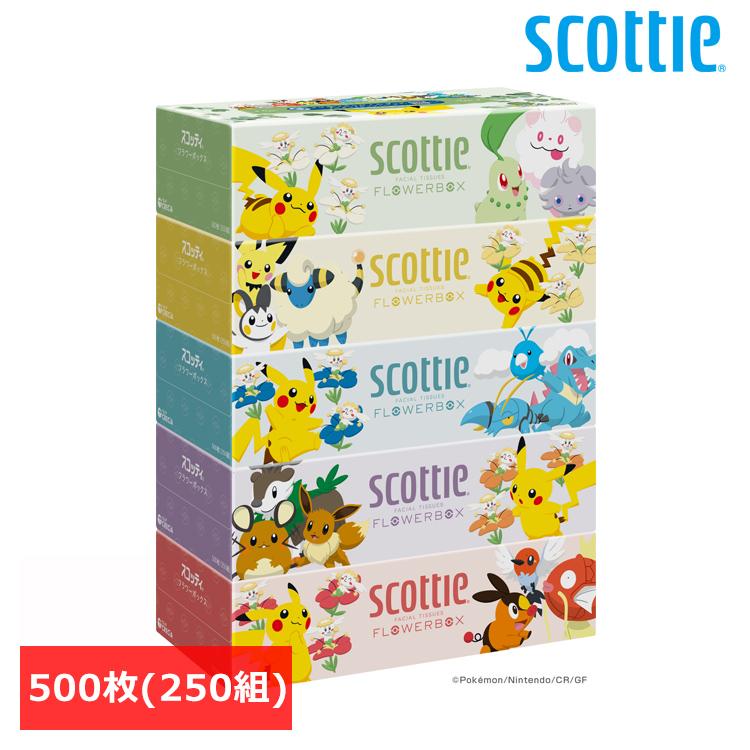 数量限定品)スコッティ ティシュー フラワーボックス 250組 5箱パック