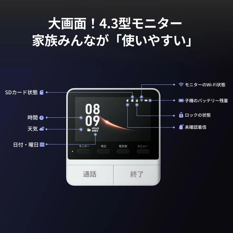 ドアホン ワイヤレス 工事不要 スマホ カメラ付 インターホン 自動録画 不審者検知 遠隔通知 防犯対策 スマートドアホン SwitchBot W6702002 * | SwitchBot | 14