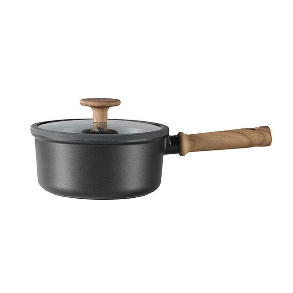 片手鍋 ソースパン 20cm IH ガス火対応 ガラス蓋付 CAROTE カローテ