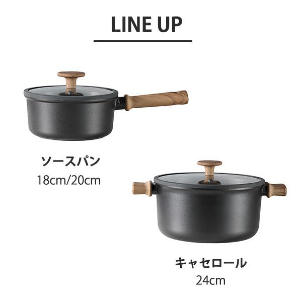 片手鍋 ソースパン 20cm IH ガス火対応 ガラス蓋付 CAROTE カローテ