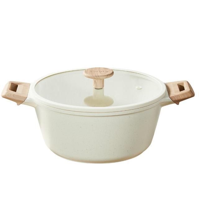 両手鍋 24cm キャセロール IH ガス火対応 ガラス蓋付 CAROTE カローテ