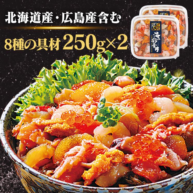 海鮮丼セット 海鮮丼の具 冷凍 250g×2 8種の具材 カニ うに 帆立