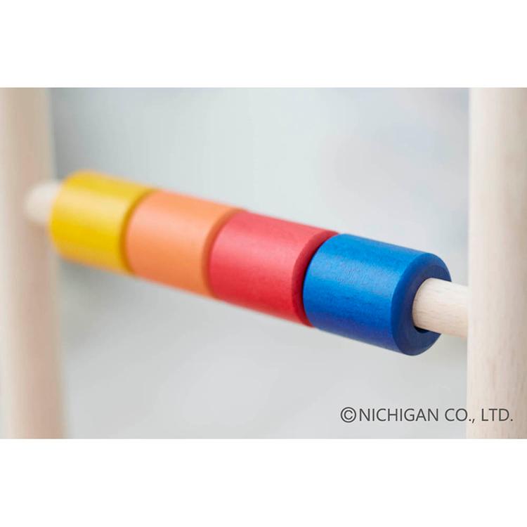 木のおもちゃ 知育玩具 木製玩具 ギフト 天然木 NICHIGAN 1.5才〜 つきみぐるま U8 ニチガン (B)の画像
