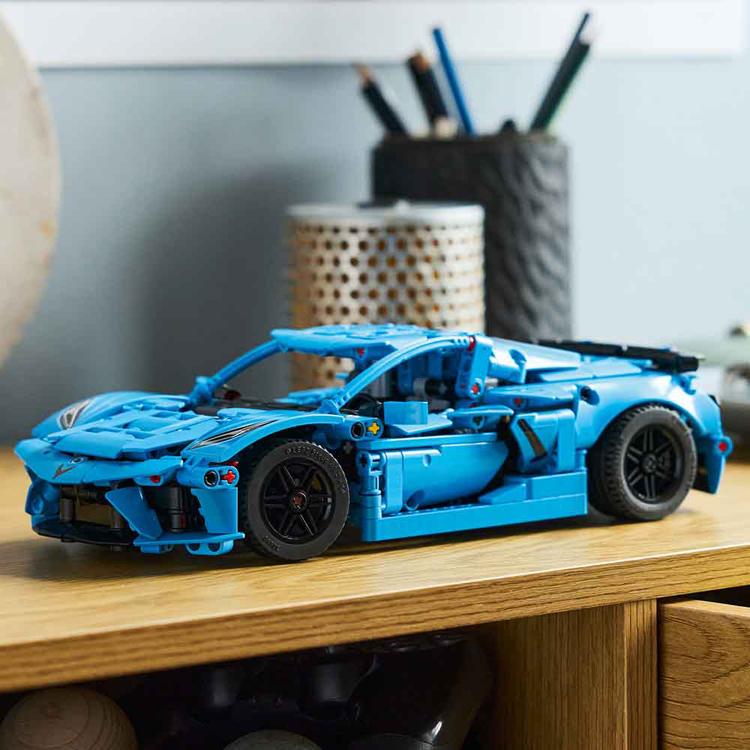 おもちゃ 玩具 ブロック プレゼント 誕生日 クリスマス 小学生 テクニック スポーツカー シボレー Chevrolet Corvette Stingray＜ブルー＞ 42217 TECHNICの画像