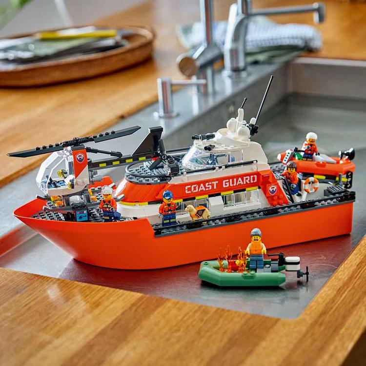 おもちゃ 玩具 ブロック プレゼント 誕生日 クリスマス 小学生 のりもの LEGO 沿岸警備隊レスキュー ボート＆ヘリコプター 60504 CITY_6