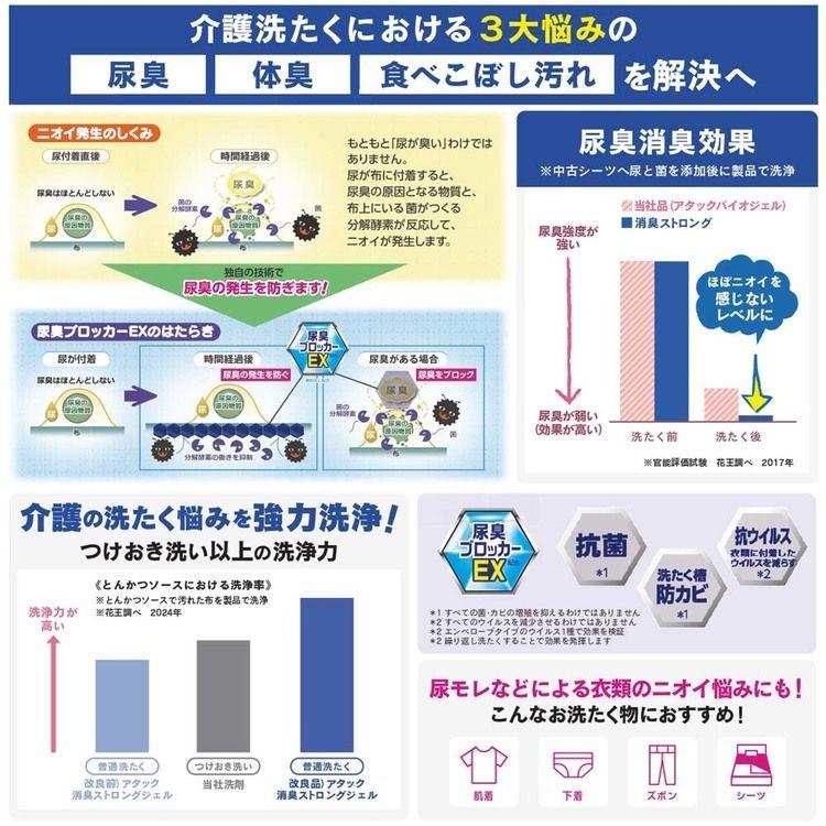 洗濯洗剤 洗剤 アタック 詰め替え 液体洗剤 業務用 (4個セット)花王 衣料用洗剤 アタック 消臭ストロングジェル 業務用 ４ｋｇ アタック_3