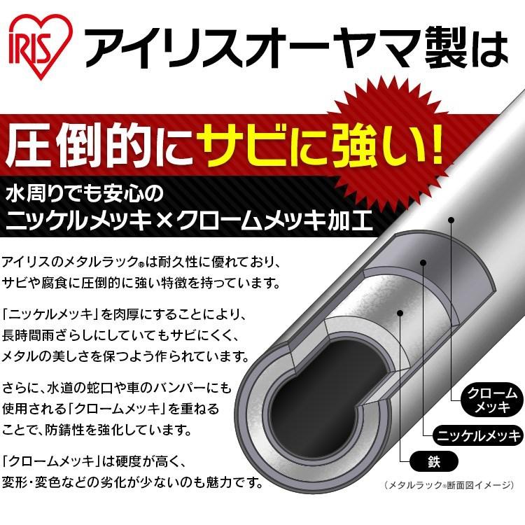 世田谷区近辺配送可能　メタルラック　キャスター付き　棚板8枚 ポール径19mm 幅55×奥行35cm メタルシェルフ クロムメッキ IRIS OHYAMA（アイリスオーヤマ） 幅95×奥行35cmメタルミニ棚板 MTO