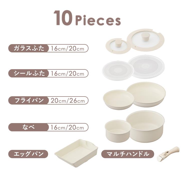 IRIS OHYAMA（アイリスオーヤマ） フライパンセット ih ガス火 10点