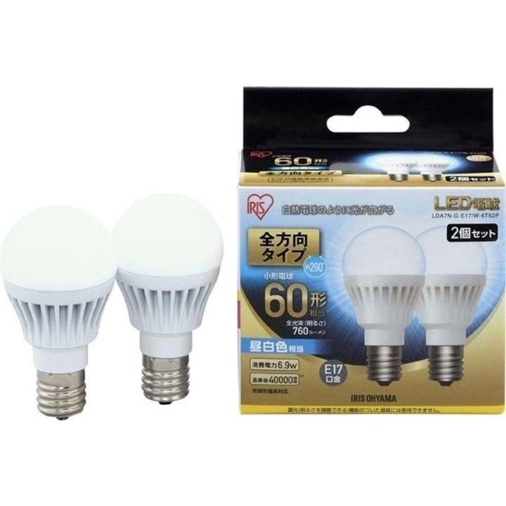 電球 LED LED電球 E17 全方向タイプ 60形相当 LDA7N・L-G-E17/W-6T52P 昼白色・電球色 4個セット アイリスオーヤマ おしゃれ 照明 LEDランプ LEDライト｜petkan｜05