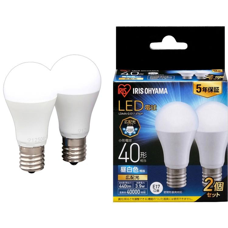 電球 LED LED電球 E17 40W相当 広配光 4個セット 昼光色 昼白色 電球色 アイリスオーヤマ LDA4D-G-E17-4T62P LDA4N-G-E17-4T62P LDA4L-G-E17-4T62P おしゃれ｜petkan｜03