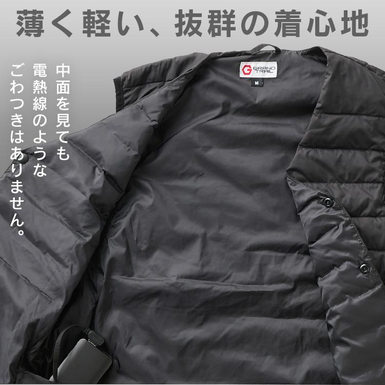 電熱ベスト ヒートベスト ヒーターベスト 電熱ジャケット 防寒着 バッテリー付 ヒートベスト ヒートジャケット USB 水洗い可 GT21623-BK アイリスオーヤマ | IRIS OHYAMA | 05