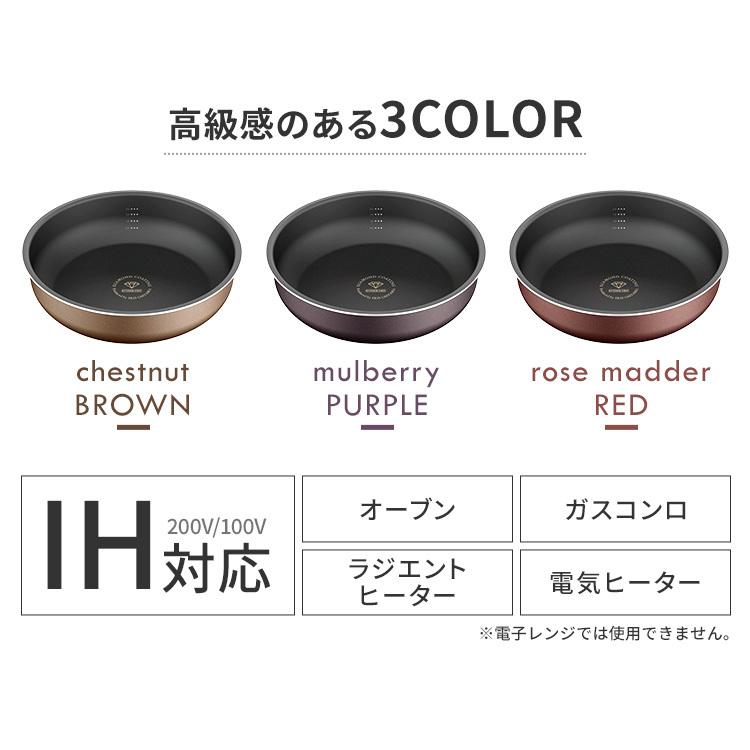 フライパン 28cm IH IH対応 アイリスオーヤマ おしゃれ 新生活 一人暮らし コンパクト ダイヤモンドコートパンディープラス PDCI-S28F|petkan|09