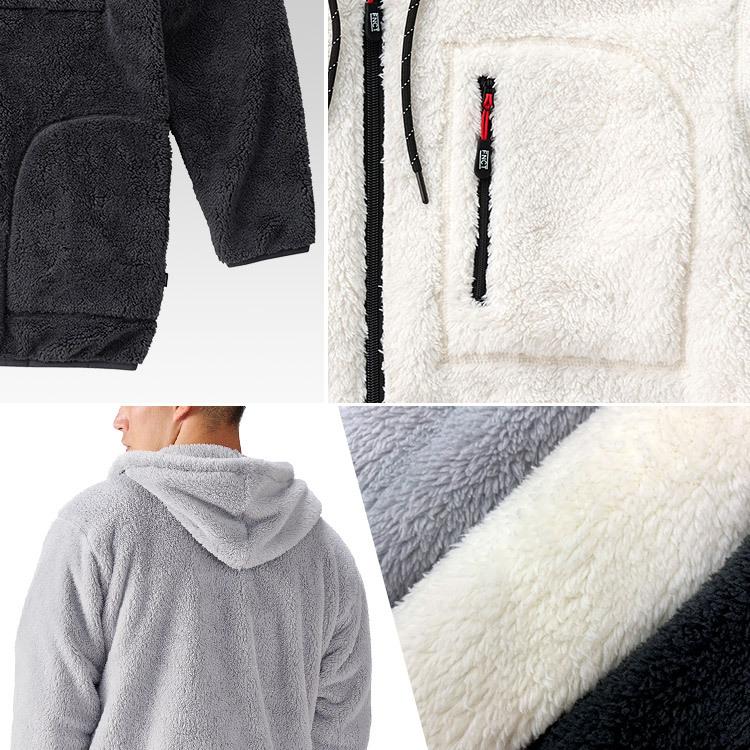 ボア パーカー あったかボアフリースパーカー 冬 男女兼用 保温 フード付き FC21503 ライトグレー オフホワイト チャコールグレー S M L XL 3L アイリスオーヤマ | IRIS OHYAMA | 25