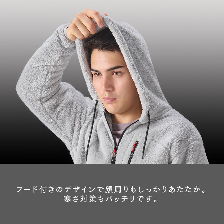 ボア パーカー あったかボアフリースパーカー 冬 男女兼用 保温 フード付き FC21503 ライトグレー オフホワイト チャコールグレー S M L XL 3L アイリスオーヤマ | IRIS OHYAMA | 19