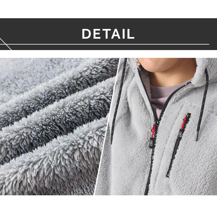 ボア パーカー あったかボアフリースパーカー 冬 男女兼用 保温 フード付き FC21503 ライトグレー オフホワイト チャコールグレー S M L XL 3L アイリスオーヤマ | IRIS OHYAMA | 24