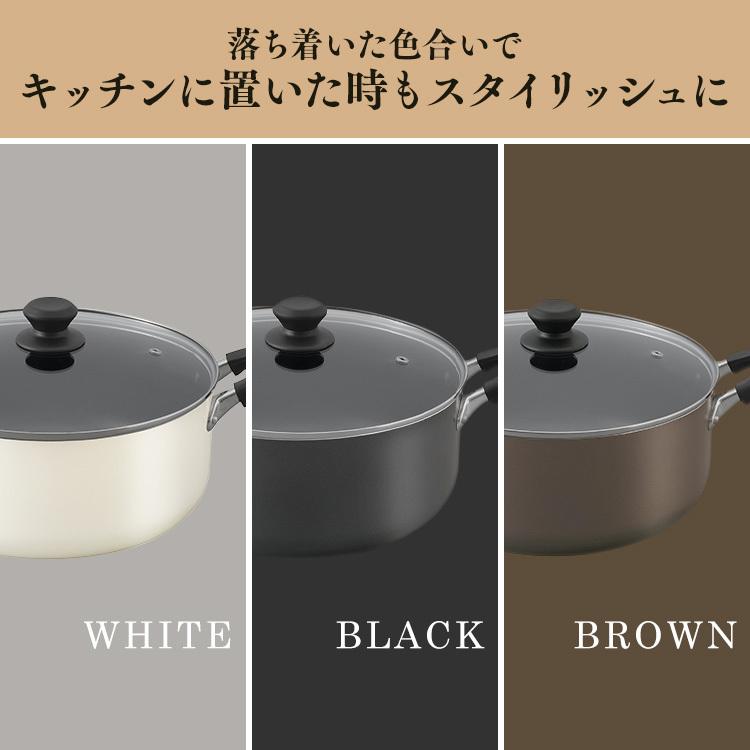 鍋 両手鍋 28cm IH IH対応 アイリスオーヤマ ダイヤモンドコート 両手なべ なべ 蓋付き ガラス蓋 新生活 一人暮らし おしゃれ DIS-P28|petkan|08