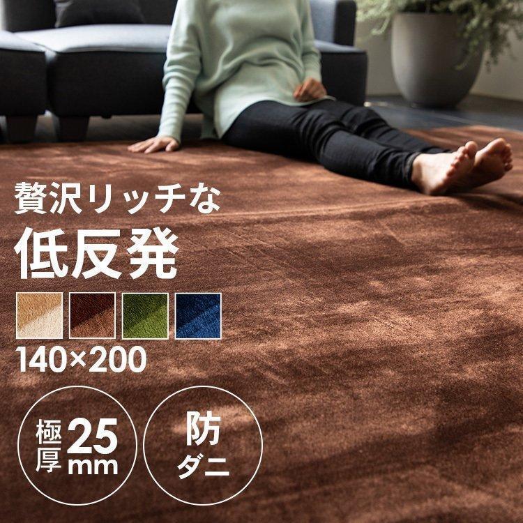 ラグ カーペット 極厚 低反発 2畳 ラグマット 厚手 140×200 低反発ラグ