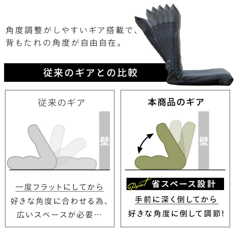 座椅子 おしゃれ 北欧 コンパクト 安い リクライニング 6段階 折りたたみ シンプル モダン 角度調節 無地 ダイニング 一人暮らし YC-601 アイリスプラザ 新生活｜petkan｜14