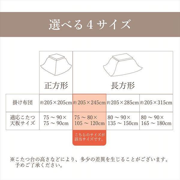 こたつ掛布団 205×245cm 「ラディ」 4尺こたつ台適用 (代引不可)(TD) 敬老の日 プレゼント 新生活｜petkan｜10