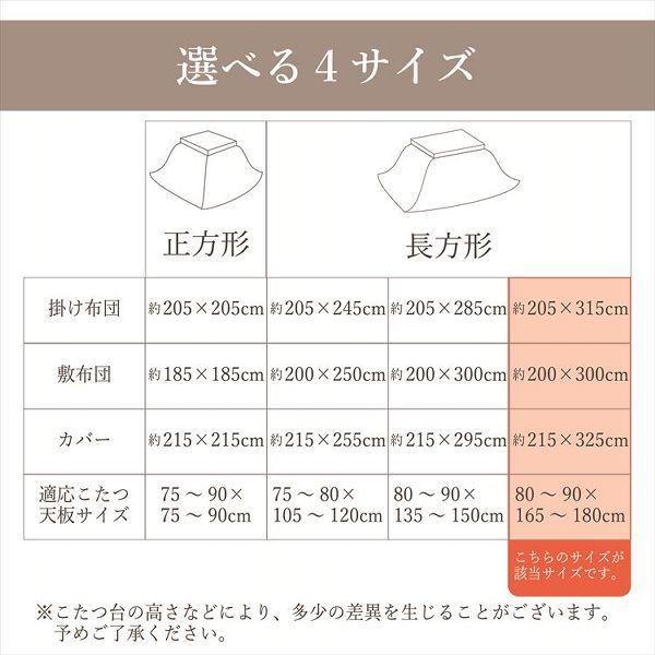 こたつ掛布団(205×315)、敷布団(190×280)、上掛の3点セット こたつ布団3点セット（こたつ掛布団 こたつ敷布団 こたつカバー
