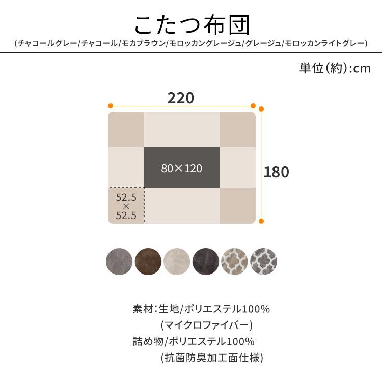 こたつ こたつセット 長方形 120×80cm 2点セット こたつテーブル こたつ布団 布団セット おしゃれ 1人用 北欧 テーブル 本体 SJ-K10-IRBR｜petkan｜16