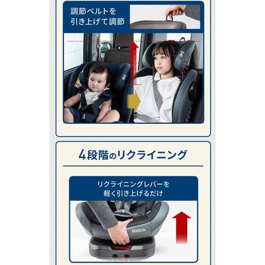 Neb:o チャイルドシート ネイビー 0〜11歳 ベビー チャイルドシート ジュニアシート リクライニング ロング