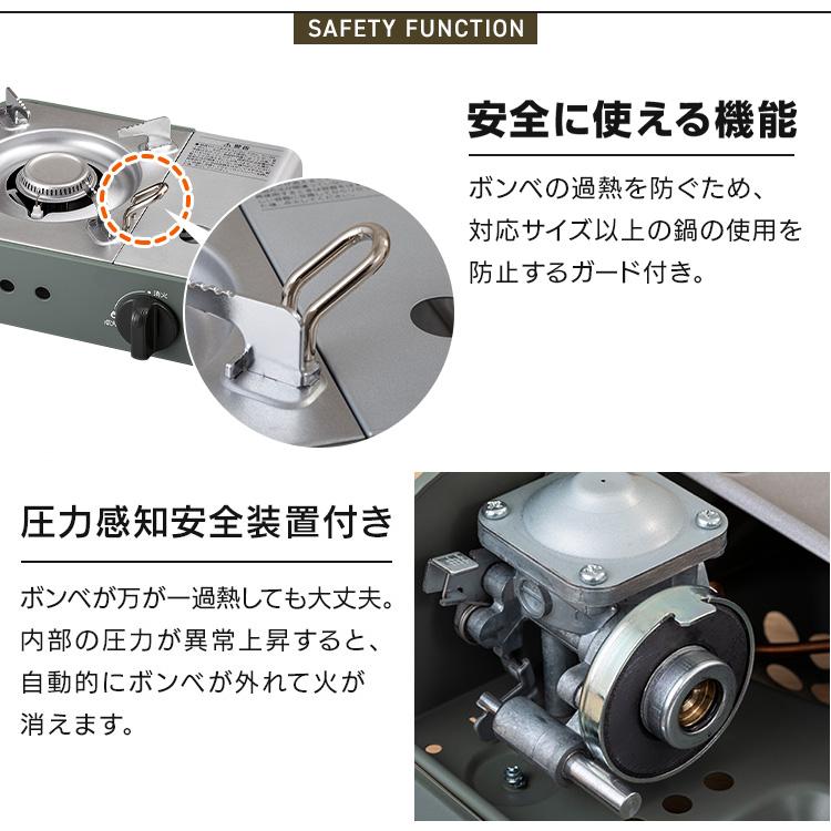 カセットコンロ ガスコンロ 卓上コンロ ミニ アイリスオーヤマ テーブルコンロ コンパクトモデル 卓上 キャンプ カセットガス 防災 災害 IGC-M1-H｜petkan｜16