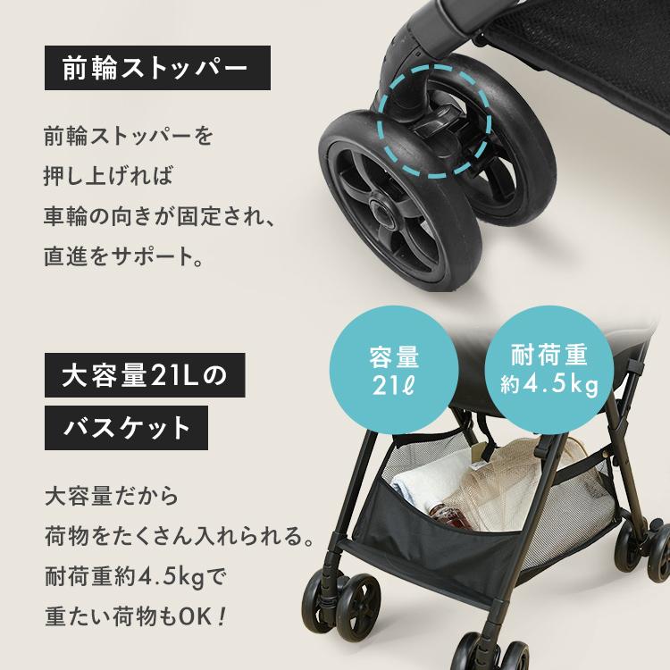 ランフィリノン 水色 折りたたみ式AB型ベビーカー リクライニング機能付き ランフィリノン 水色 折りたたみ式AB型ベビーカー