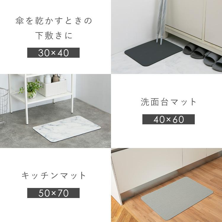 バスマット 珪藻土 珪藻土バスマット ソフト 30x40cm 吸水 速乾 カット