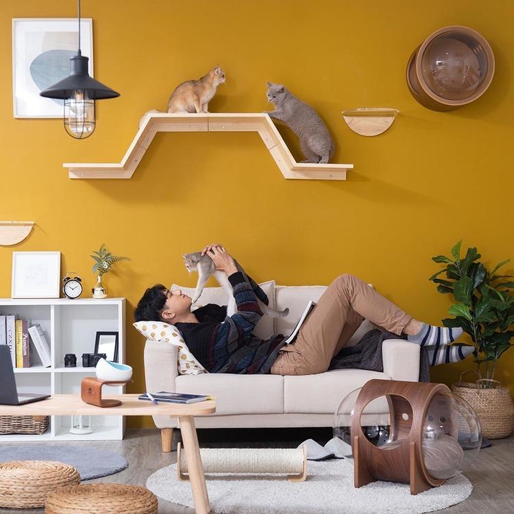 キャットウォーク キャットステップ 猫用品 ペット用品 猫家具 壁掛け シニア猫 ペット共生 猫部屋 短足猫 ZONE MZ0049_5