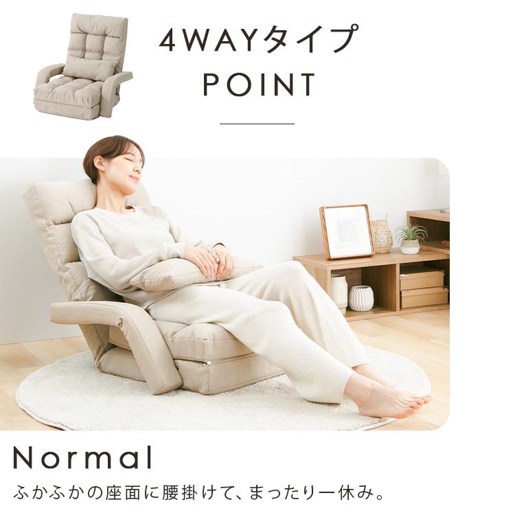 座椅子 肘掛け ひじ掛け 肘掛け付き リクライニング ハイバック 4WAY 1