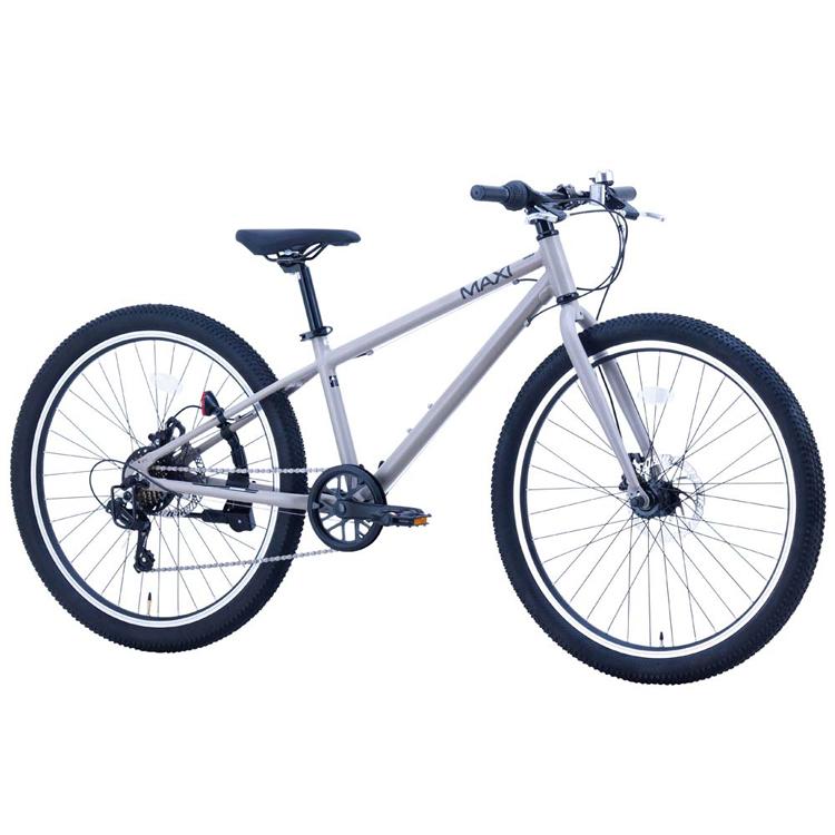 自転車 24インチ ブラック グレー アルミ 軽い ディスクブレーキ 外装7
