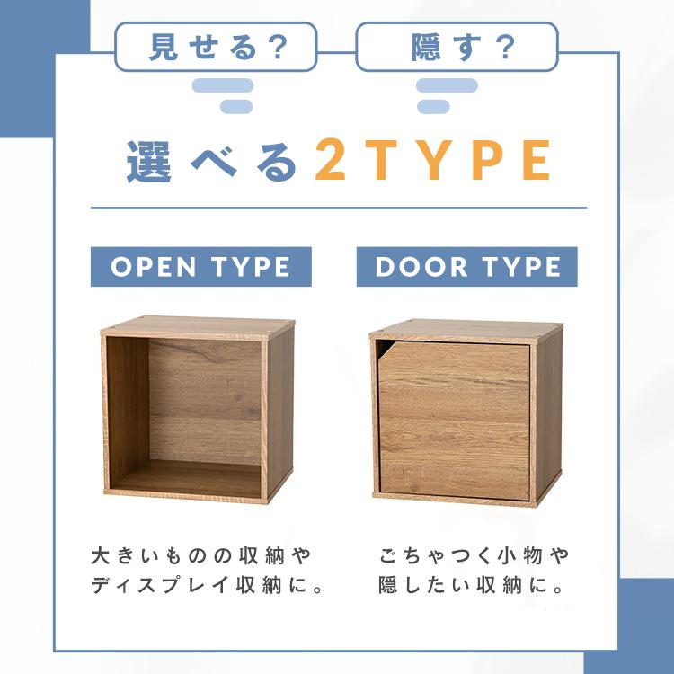 キューブボックス 2個 セット 幅34.9cm 扉付き 扉なし カラーボックス