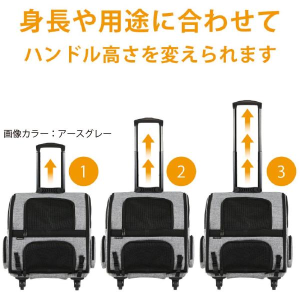 AIRBUGGY キャリーバッグ グレー　キャスター付き　かご　クレート　カート AIRBUGGY（エアバギー） ペットにやさしいキャスター付きキャリー