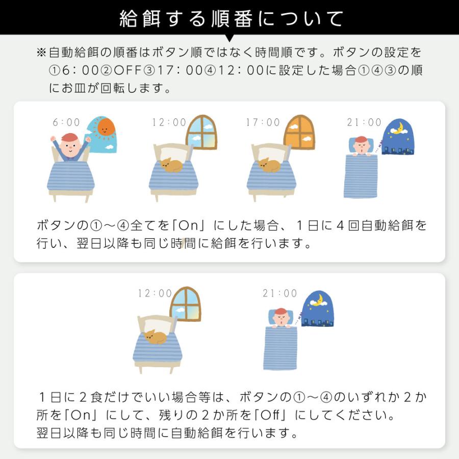 【新色追加♪】 自動給餌器 猫 犬 白 給餌機 自動 餌やり機 ウェットフード トレイ型 1日4食 タイマー 設定 音声再生 コードレス 健康管理 送料無料 おしゃれ｜petlabokan｜12